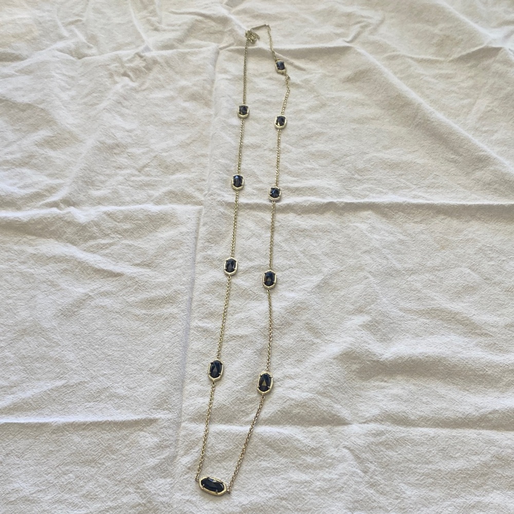 Kendra Scott Gold Tone Necklace with Black Stones